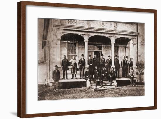 Thomas Edison with Engineers and Technicians of His Menlo Mark Workshop, 1880s-null-Framed Photo