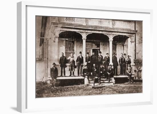 Thomas Edison with Engineers and Technicians of His Menlo Mark Workshop, 1880s-null-Framed Photo