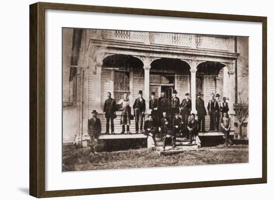 Thomas Edison with Engineers and Technicians of His Menlo Mark Workshop, 1880s-null-Framed Photo