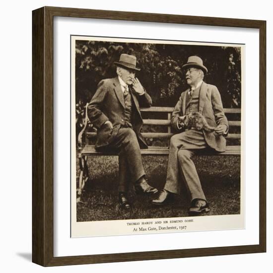 Thomas Hardy and Sir Edmund Gosse at Max Gate, Dorchester, 1927-null-Framed Photographic Print