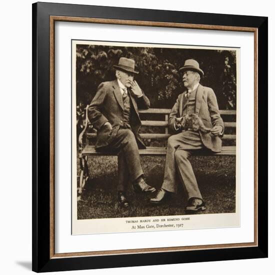 Thomas Hardy and Sir Edmund Gosse at Max Gate, Dorchester, 1927-null-Framed Photographic Print