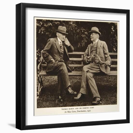 Thomas Hardy and Sir Edmund Gosse at Max Gate, Dorchester, 1927-null-Framed Photographic Print