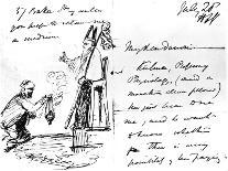 A Letter from Thomas Henry Huxley to Charles Darwin, with a Sketch of Darwin as a Bishop or Saint-Thomas Henry Huxley-Framed Premier Image Canvas