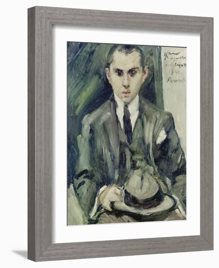 Thomas Holding a Hat in His Hand, 1922-Lovis Corinth-Framed Giclee Print