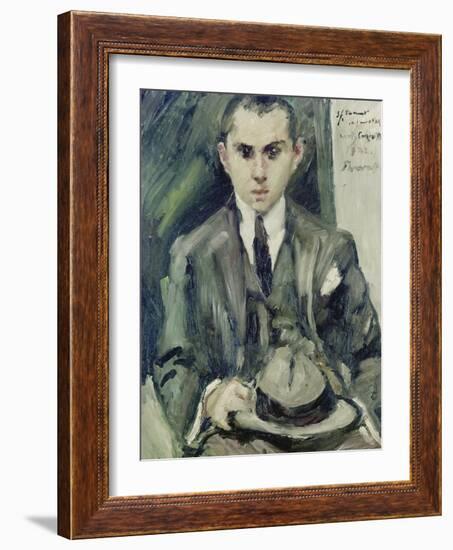 Thomas Holding a Hat in His Hand, 1922-Lovis Corinth-Framed Giclee Print