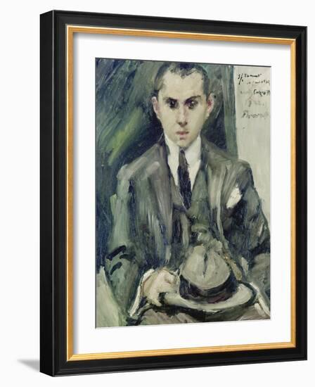 Thomas Holding a Hat in His Hand, 1922-Lovis Corinth-Framed Giclee Print