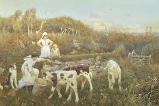 Feeding the Calves-Thomas J. Lloyd-Framed Giclee Print