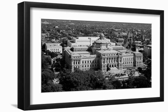Thomas Jefferson Building from the U.S. Capitol dome, Washington, D.C. - B&W-Carol Highsmith-Framed Art Print