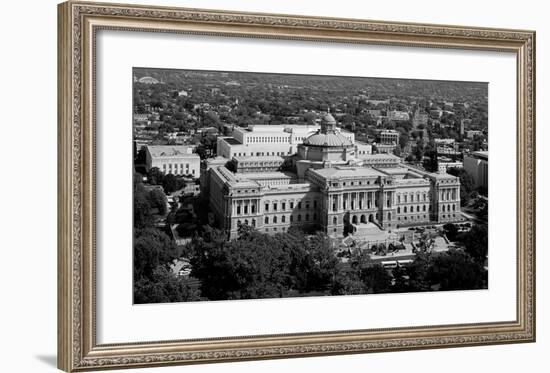 Thomas Jefferson Building from the U.S. Capitol dome, Washington, D.C. - B&W-Carol Highsmith-Framed Art Print