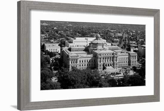 Thomas Jefferson Building from the U.S. Capitol dome, Washington, D.C. - B&W-Carol Highsmith-Framed Art Print