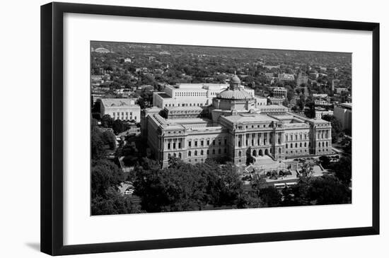 Thomas Jefferson Building from the U.S. Capitol dome, Washington, D.C. - B&W-Carol Highsmith-Framed Art Print