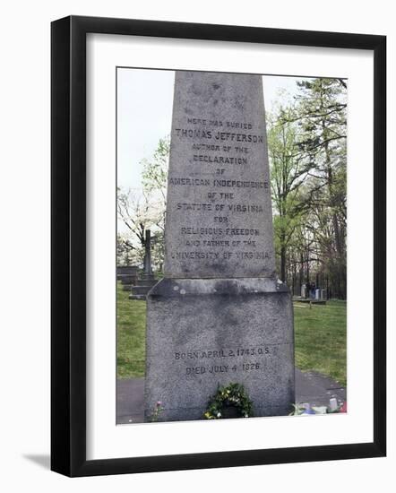 Thomas Jefferson's Grave at His Home, Monticello, in Charlottesville, Virginia-null-Framed Photographic Print