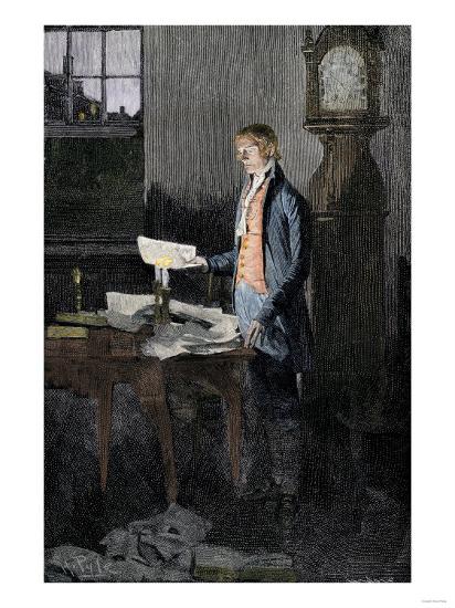 Thomas Jefferson Writing the Declaration of Independence, 1776 Giclee