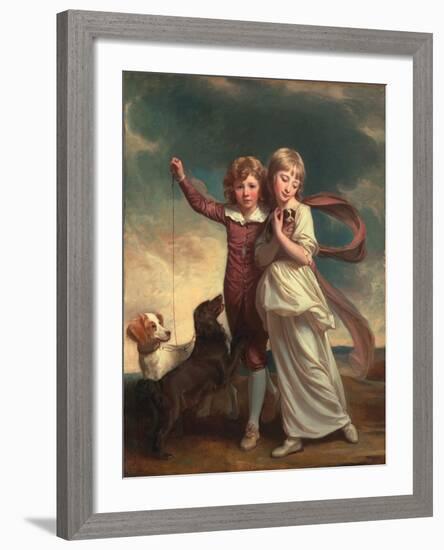 Thomas John Clavering and Catherine Mary Clavering: the Clavering Children, 1777-George Romney-Framed Giclee Print