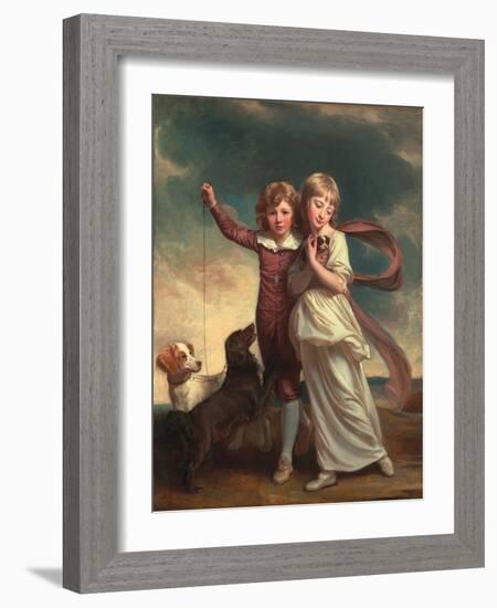 Thomas John Clavering and Catherine Mary Clavering: the Clavering Children, 1777-George Romney-Framed Giclee Print