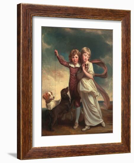 Thomas John Clavering and Catherine Mary Clavering: the Clavering Children, 1777-George Romney-Framed Giclee Print