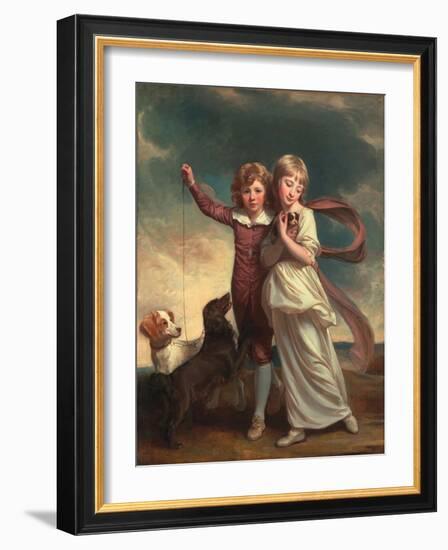 Thomas John Clavering and Catherine Mary Clavering: the Clavering Children, 1777-George Romney-Framed Giclee Print