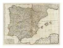 New Map of the Kingdoms of Spain and Portugal, c.1790-Thomas Kitchin-Art Print