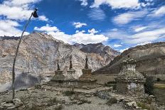 Chorten at Kachod Drub Ling Nunnery, overlooking Kharsa Valley, Ladakh, India, Himalayas, Asia-Thomas L. Kelly-Photographic Print