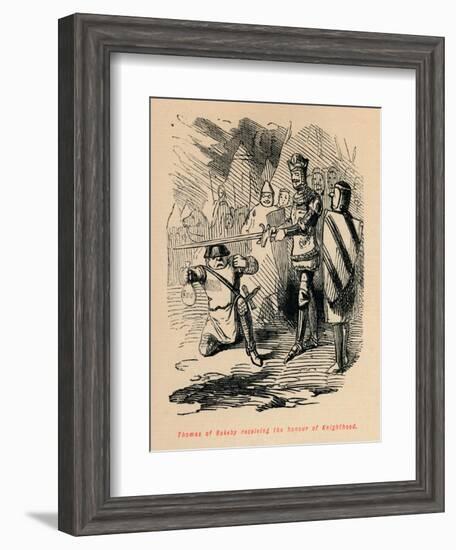 'Thomas of Rokeby receiving the honour of Knighthood', c1860, (c1860)-John Leech-Framed Giclee Print