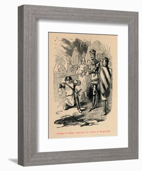 'Thomas of Rokeby receiving the honour of Knighthood', c1860, (c1860)-John Leech-Framed Giclee Print