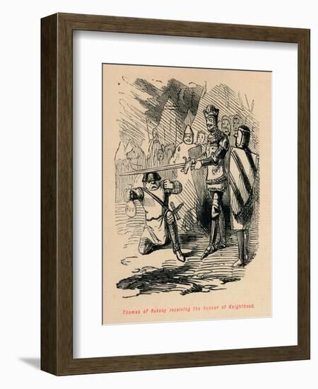 'Thomas of Rokeby receiving the honour of Knighthood', c1860, (c1860)-John Leech-Framed Giclee Print