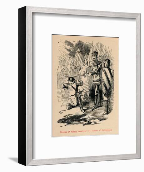 'Thomas of Rokeby receiving the honour of Knighthood', c1860, (c1860)-John Leech-Framed Giclee Print