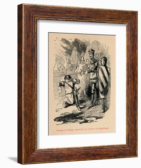 'Thomas of Rokeby receiving the honour of Knighthood', c1860, (c1860)-John Leech-Framed Giclee Print