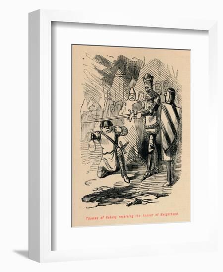 'Thomas of Rokeby receiving the honour of Knighthood', c1860, (c1860)-John Leech-Framed Giclee Print