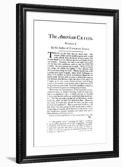 Thomas Paine: the Crisis-null-Framed Giclee Print