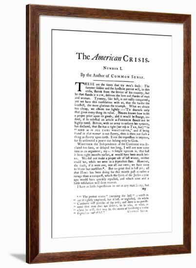 Thomas Paine: the Crisis-null-Framed Giclee Print