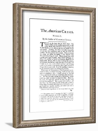 Thomas Paine: the Crisis-null-Framed Giclee Print