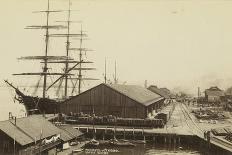 Northern Pacific Wharf, Tacoma, Washington, ca. 1890-Thomas Rutter-Framed Premier Image Canvas