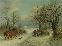 A Winter Farmyard Scene-Thomas Smythe-Framed Giclee Print