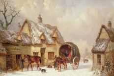 A Winter Farmyard Scene-Thomas Smythe-Giclee Print