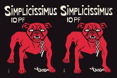 Simplicissmus Bulldog-Thomas Theodor Heine-Framed Art Print