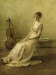 Lady in White, C.1901 (Oil on Panel)-Thomas Wilmer Dewing-Framed Giclee Print