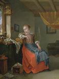 Young Girl Seated before a Window-Thomas Wyck-Giclee Print