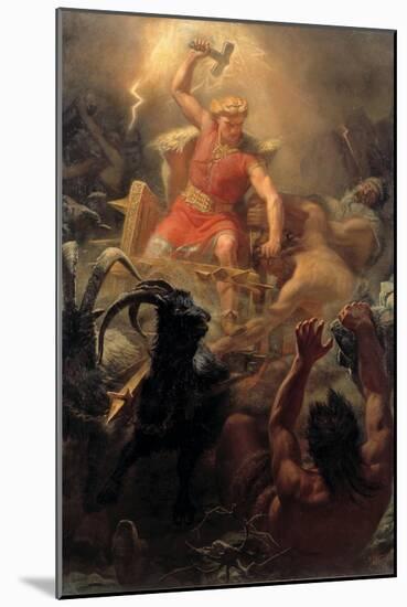 Thor's Fight with the Giants-Marten Eskil Winge-Mounted Giclee Print