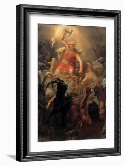 Thor's Fight with the Giants-Marten Eskil Winge-Framed Giclee Print