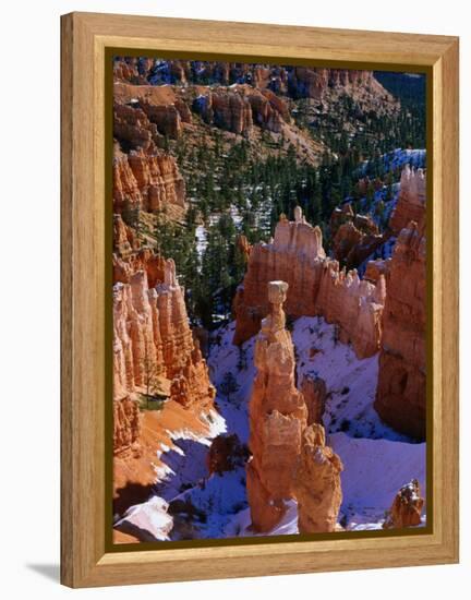 Thor's Hammer During Winter, Yellowstone National Park, USA-Carol Polich-Framed Premier Image Canvas