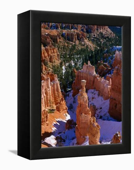 Thor's Hammer During Winter, Yellowstone National Park, USA-Carol Polich-Framed Premier Image Canvas