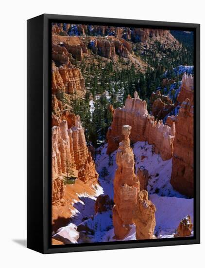 Thor's Hammer During Winter, Yellowstone National Park, USA-Carol Polich-Framed Premier Image Canvas