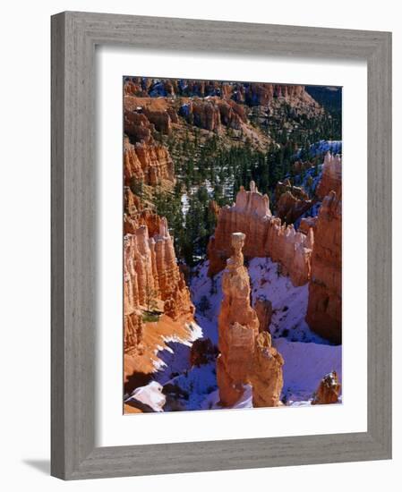 Thor's Hammer During Winter, Yellowstone National Park, USA-Carol Polich-Framed Photographic Print