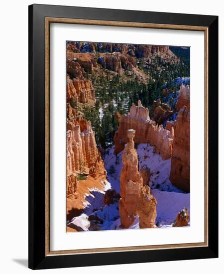 Thor's Hammer During Winter, Yellowstone National Park, USA-Carol Polich-Framed Photographic Print