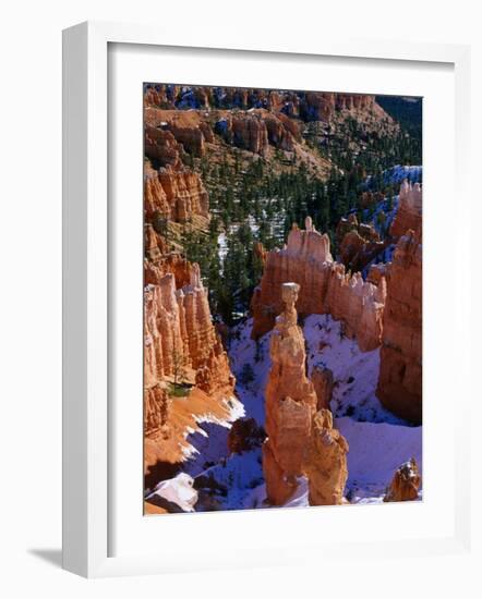 Thor's Hammer During Winter, Yellowstone National Park, USA-Carol Polich-Framed Photographic Print