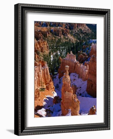 Thor's Hammer During Winter, Yellowstone National Park, USA-Carol Polich-Framed Photographic Print