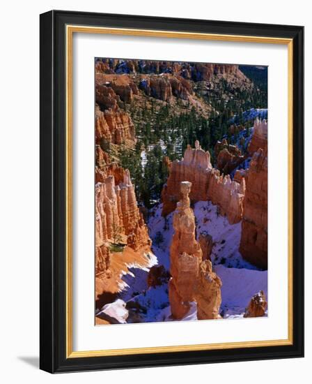 Thor's Hammer During Winter, Yellowstone National Park, USA-Carol Polich-Framed Photographic Print