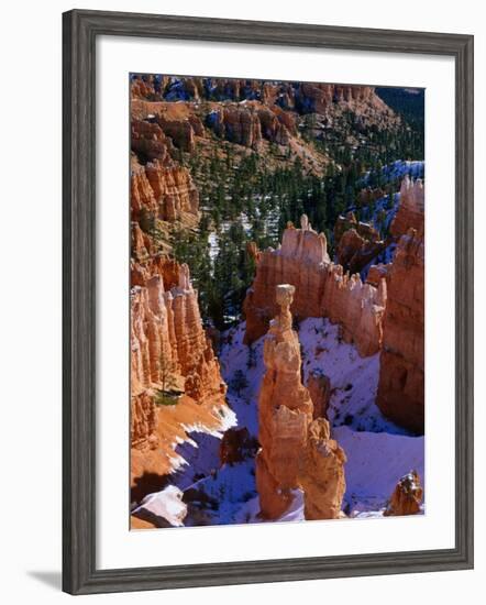 Thor's Hammer During Winter, Yellowstone National Park, USA-Carol Polich-Framed Photographic Print