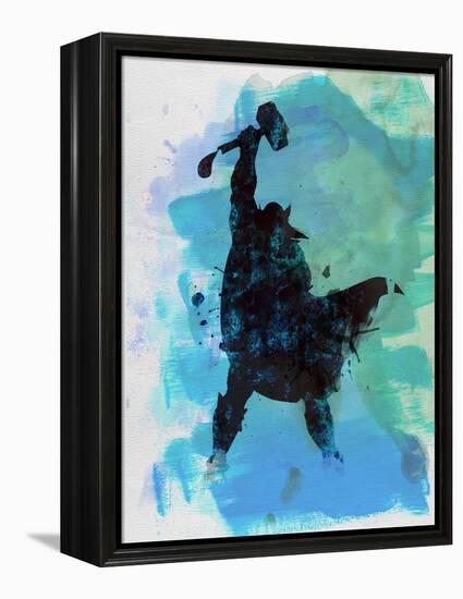 Thor Watercolor-Jack Hunter-Framed Stretched Canvas